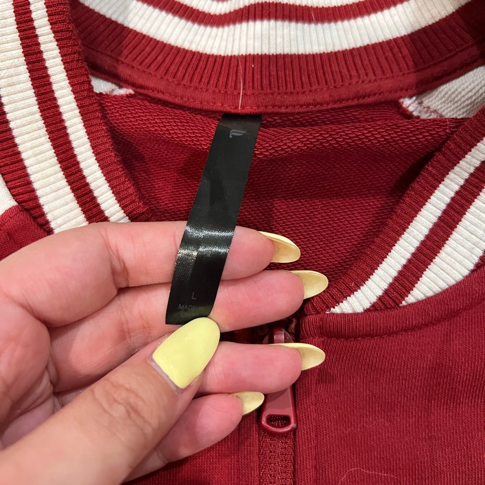 Fabletics Red And White Varsity Jacket - image 3